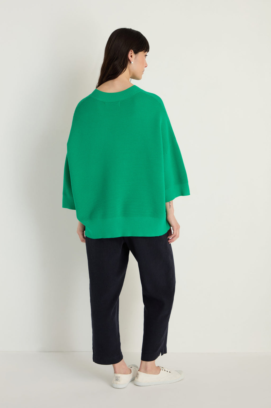 Wide Sleeve Ribbed Jumper