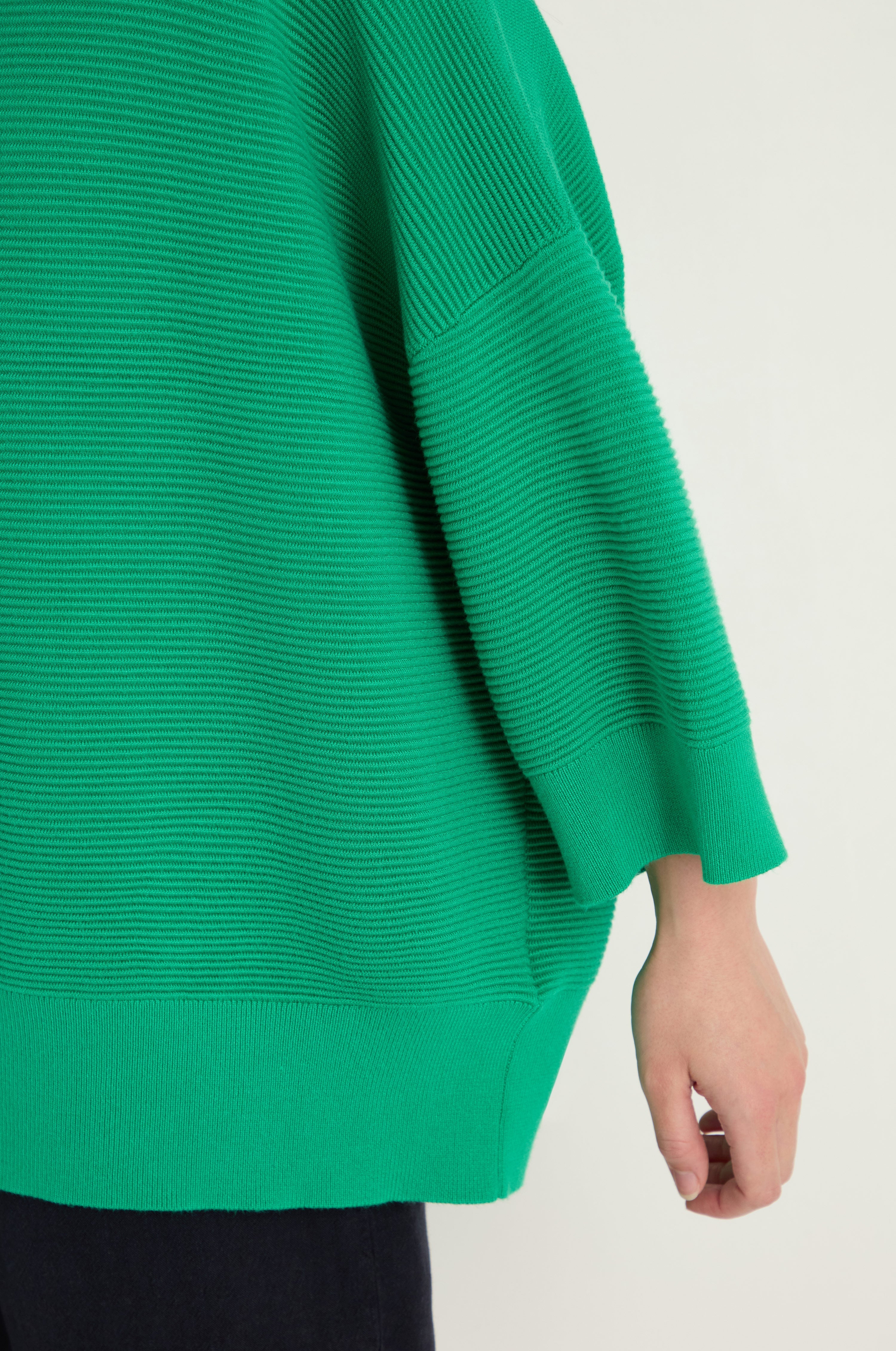 Wide Sleeve Ribbed Jumper