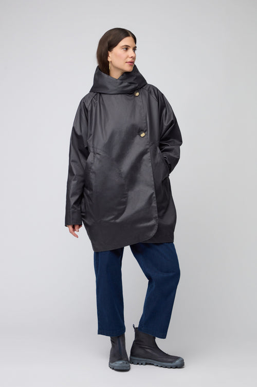 Blue Oversized Parka With Hood