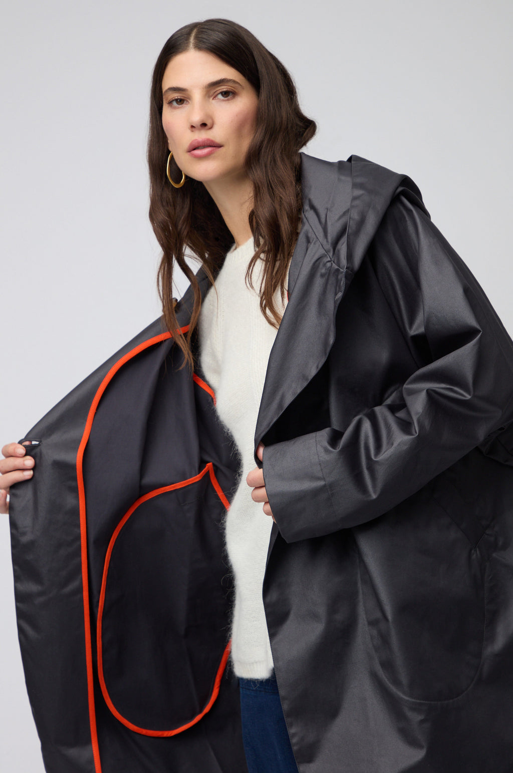 Blue Oversized Parka With Hood