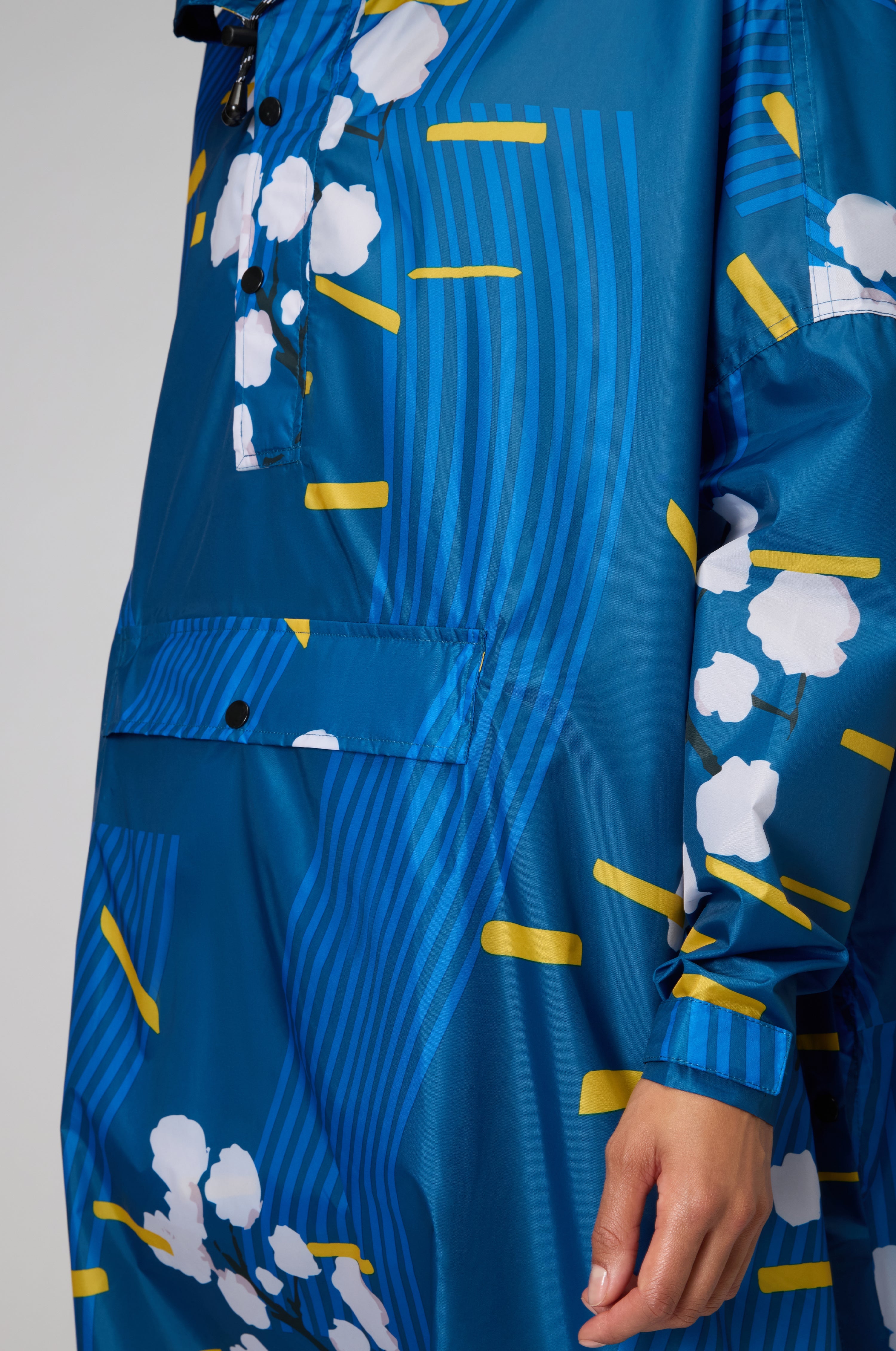 Japanese Blue Blossom Poncho