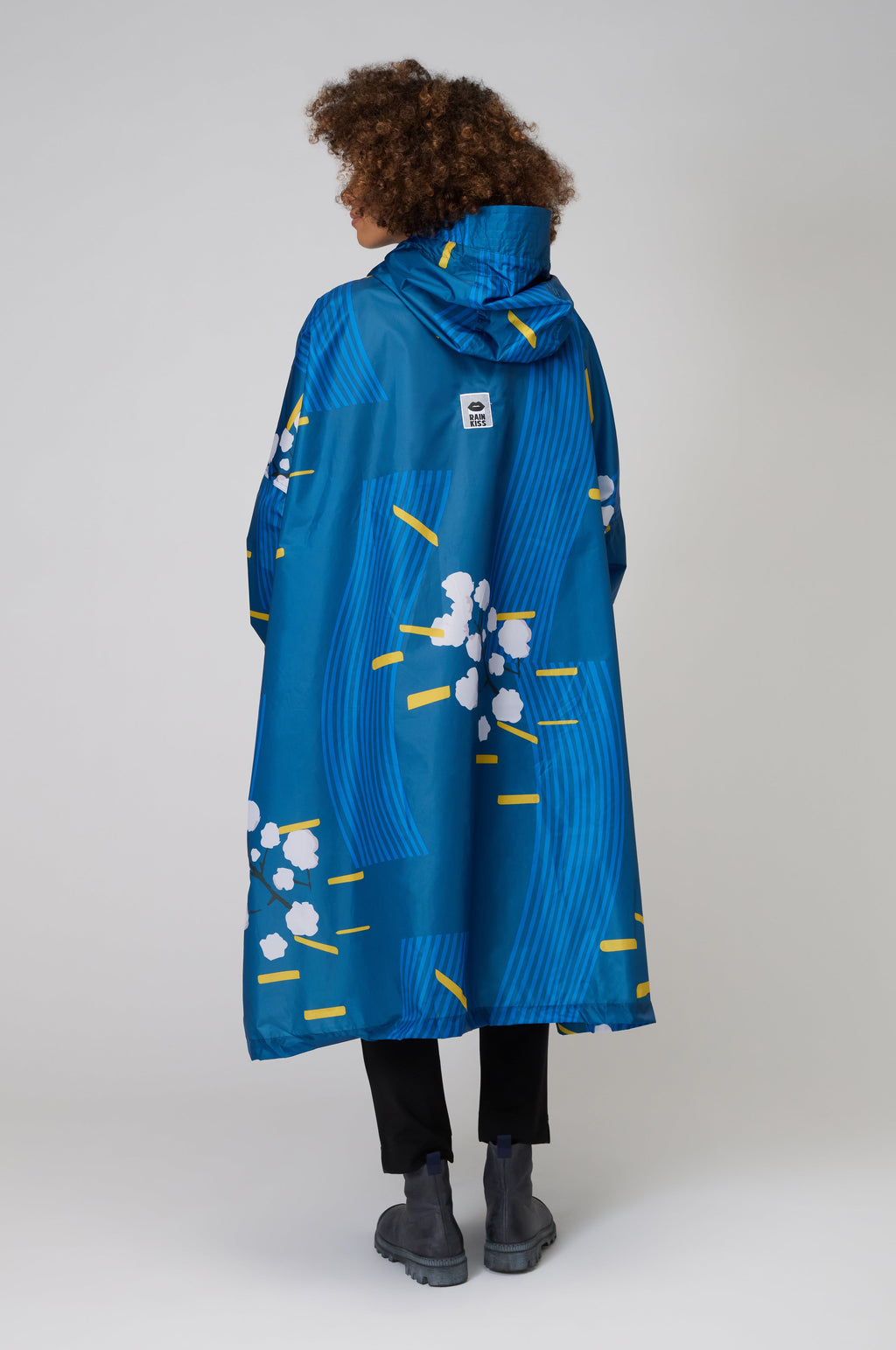 Japanese Blue Blossom Poncho