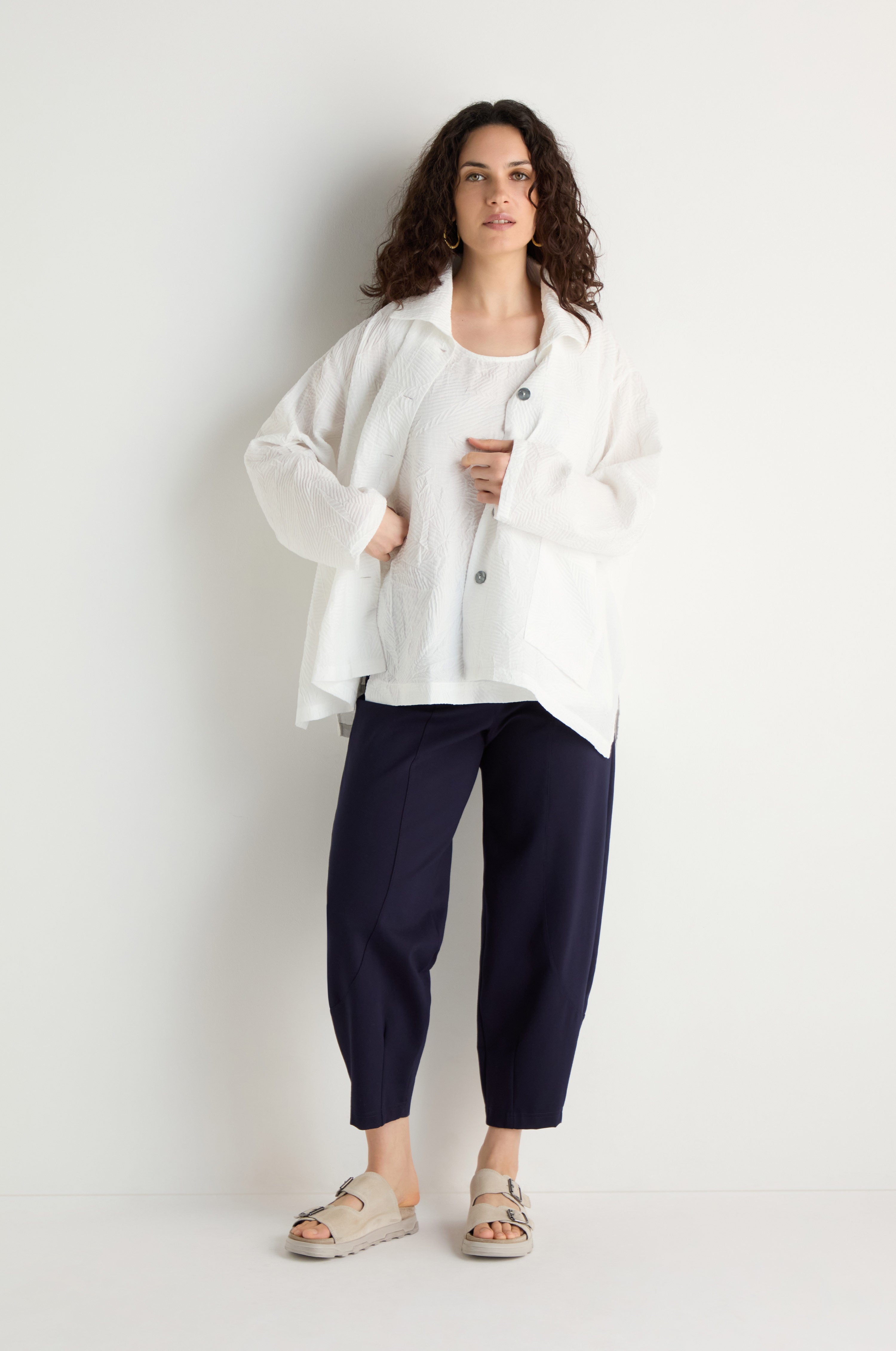 Pleated Leaf Short Jacket